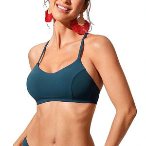 NWT! Women’s CRZ YOGA navy blue swimsuit top XXS